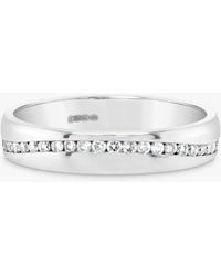 Milton & Humble Jewellery - Second Hand 18ct White Gold Diamond Wave Band Ring - Lyst