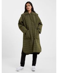 French Connection - Aris Longline Quilted Coat - Lyst