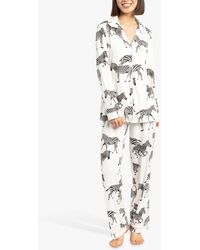 Chelsea Peers - Zebra Print Recycled Long Pyjamas - Lyst