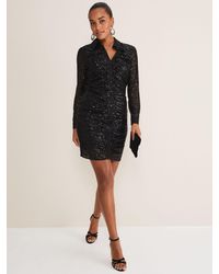 Phase Eight - Kirsty Ruched Sequin Mini Dress - Lyst