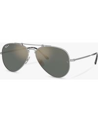 Ray-Ban Rb8125 Aviator Sunglasses in Green | Lyst UK