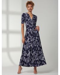 Jolie Moi - Pleat Floral Maxi Jersey Dress - Lyst