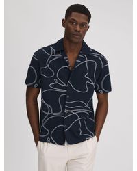 Reiss - Menton Short Sleeve Swirl Embroidered Shirt - Lyst