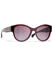 Chanel - Oval Sunglasses Ch5434 Dark Red/pink Gradient - Lyst