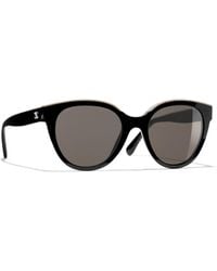 Chanel Oval Sunglasses Ch5416 Polished Black/beige