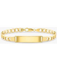 Ib&b - 9ct Gold Id Tag Curb Chain Bracelet - Lyst