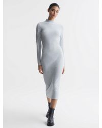 Reiss - Mara Bodycon Knit Wool Cashmere Blend Midi Dress - Lyst