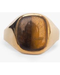 L & T Heirlooms - Second Hand 9ct Yellow Gold Tiger Eye Ring - Lyst