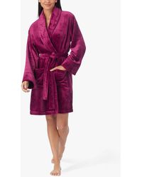 DKNY - Soft Fleece Embroidered Robe - Lyst