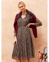 Brora - Liberty Print Silk Chiffon Pintuck Dress - Lyst