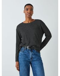 John Lewis - Cotton Linen Relaxed Fit Stripe Long Sleeve T-shirt - Lyst