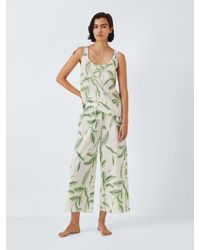 John Lewis - Onyx Leaf Print Cropped Pyjama Set - Lyst