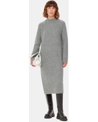 Whistles - Ribbed Knitted Midi Dress - Lyst