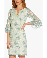 Adrianna Papell - Floral Lace Scallop Trim Shift Dress - Lyst