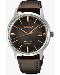 Seiko - Srpj17j1 Presage Automatic Date Leather Strap Watch - Lyst