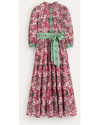 Boden - Alba Paisley Print Tiered Maxi Cotton Dress - Lyst