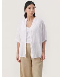 Part Two - Ghita Linen Short Sleeves V-notch Neck Shirt - Lyst