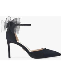 Moda In Pelle - Jazlyne Mesh Bow High Heel Suede Court Shoes - Lyst