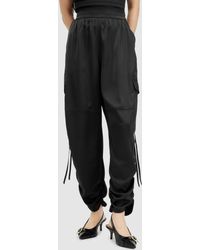 AllSaints - Kaye Loose Fit Satin Cargo Trousers - Lyst