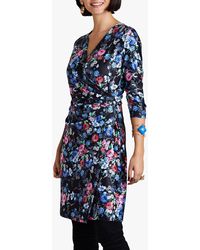 yumi frill wrap denim dress