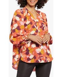 NYDJ - Puff Sleeve Popover Top - Lyst