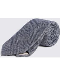 Moss - Silk Blend Textured Prince Of Wales Check Tie - Lyst
