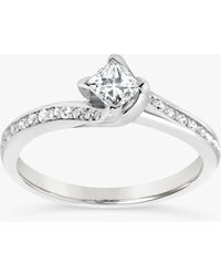 Milton & Humble Jewellery - Second Hand 18ct White Gold Diamond Twist Engagement Ring - Lyst