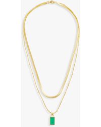 John Lewis - Gemstones Layered Chain Pendant Necklace - Lyst