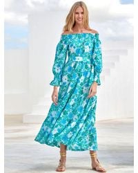 Aspiga - Holly Cotton Retro Floral Tiered Maxi Dress - Lyst