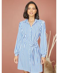 Yumi' - Mela London Stripe Relaxed Fit Shirt Dress - Lyst