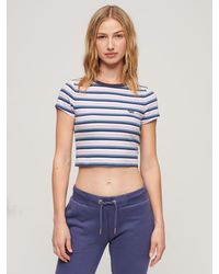 Superdry - Vintage Stripe Crop T-shirt - Lyst
