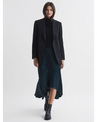Reiss - Inga - Teal Satin High Rise Midi Skirt, Us 8 - Lyst