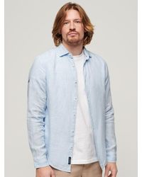 Superdry - Casual Linen Striped Long Sleeve Shirt - Lyst