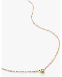 Monica Vinader - Solitaire Diamond Chain Pendant Necklace - Lyst