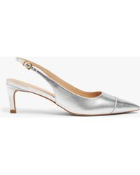 John Lewis - Bijou Leather Toe Cap Pointed Slingback Open Court Shoes - Lyst