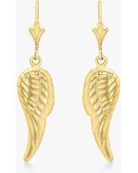 Ib&b - 9ct Gold Angel Wing Drop Earrings - Lyst