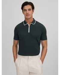 Reiss - Cannes Short Sleeve Cotton Ribbed Polo Shirt - Lyst
