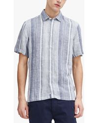Casual Friday - Anton Short Sleeve Stripe Linen Shirt - Lyst