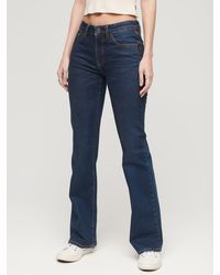 Superdry - Organic Cotton Mid Rise Slim Flare Jeans - Lyst
