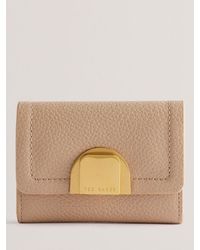 Ted Baker - Imperia Lock Detail Fold Over Small Leather Purse - Lyst