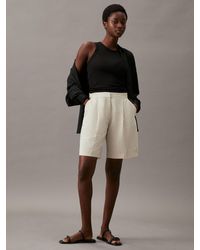 Calvin Klein - Linen Tailored Shorts - Lyst