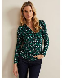 Phase Eight - Sindy Button Front Abstract Print Top - Lyst