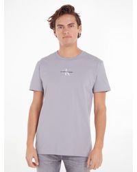 Calvin Klein - Jeans Mono Logo Embroidered Organic Cotton T-shirt - Lyst