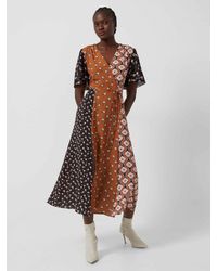 French Connection - Francine Mixed Floral Print Midi Dress - Lyst
