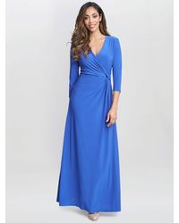 Gina Bacconi - Twist Detail A-line Maxi Jersey Dress - Lyst