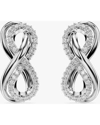 Swarovski - Hyperbola Crystal Infinity Stud Earrings - Lyst