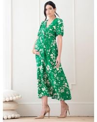 Seraphine - Mavie Abstract Floral Print Midi Maternity Dress - Lyst