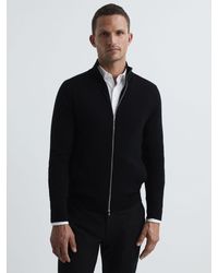 Reiss - Hampshire Long Sleeve Merino Zip Jacket - Lyst