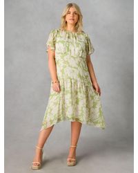 Live Unlimited - Curve Floral Ruffle Sleeve Midaxi Dress - Lyst