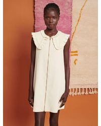 Ghospell - Doe Oversized Collar Mini Dress - Lyst